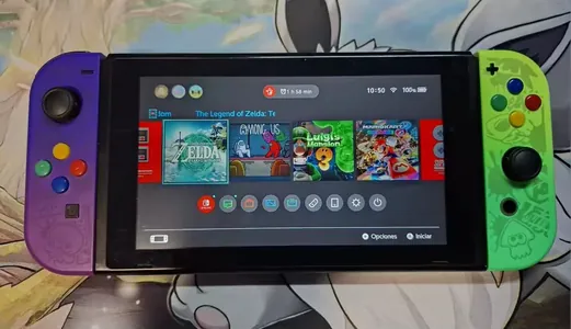 Switch avec Joy-Con violet et vert